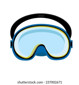 Blue diving mask, diving mask, mask isolated, diving equipment