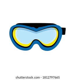 Blue diving mask. Diving mask isolated on white background. Swimming equipment