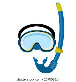 Blue diving mask, diving tube, swimming equipment, snorkeling