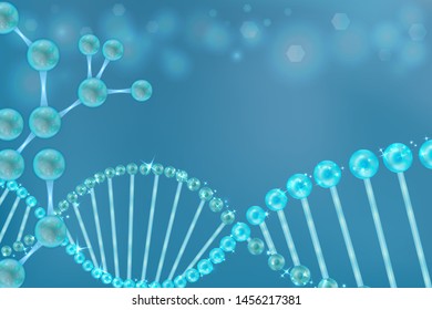 Blue DNA background with copy space, illustration vector.