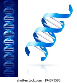 Blue DNA background. Science or medicine concept