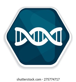 Blue DNA helix vector icon, heredity
