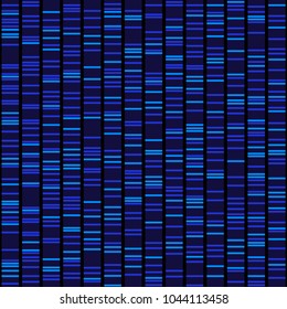 Blue Dna Sequence Results on Black Seamless Background. Vector