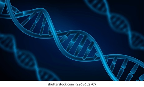 Estructura de ADN azul, antecedentes médicos, Ilustración vectorial