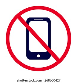 Blue Do not talk mobile phone (cellphone)