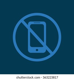 Blue Do not talk mobile phone (cellphone)