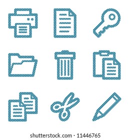 Blue document contour icons V2
