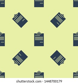 Blue Document icon isolated seamless pattern on white background. File icon. Checklist icon. Business concept.   Vector Illustration