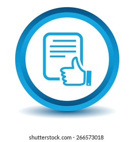 Blue Document icon on a white background. Vector illustration