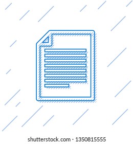 Blue Document line icon isolated on white background. File icon. Checklist icon. Business concept. Vector Illustration