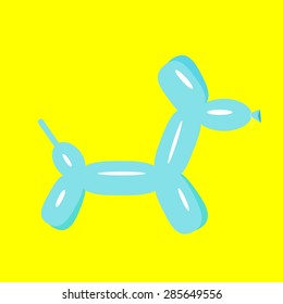 Blue dog balloon animal Flat design Vector illustration