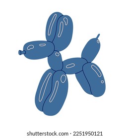 Blue dog balloon animal. Vector Illustration flat isolated  