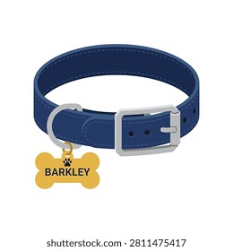 Blue dog collar with silver buckle