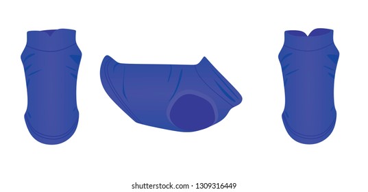 Blue dog dress. vector illustration