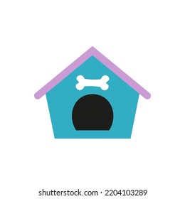 Blue Dog House Vector Illustration 