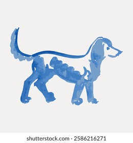 Blue dog illustration watercolor illustration element from Arnold Peter Weisz-Kubincan artwork, vector element