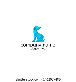blue dog logo design vector