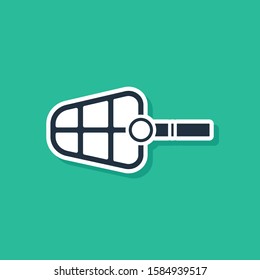 Blue Dog muzzle icon isolated on green background.  Vector Illustration