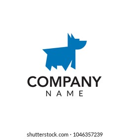 Blue dog vector logo icon illustration
