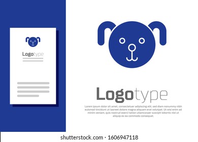 Blue Dog zodiac sign icon isolated on white background. Astrological horoscope collection. Logo design template element. Vector Illustration