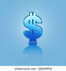 blue dollar icon on light blue background