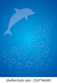 Blue Dolphin Bubble Gradient Vector Background