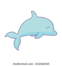 diseño delfín azul sobre blanco