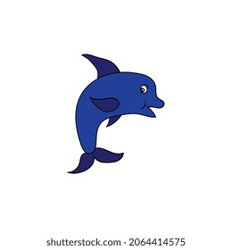 diseño delfín azul, adecuado para logotipos, iconos, etc