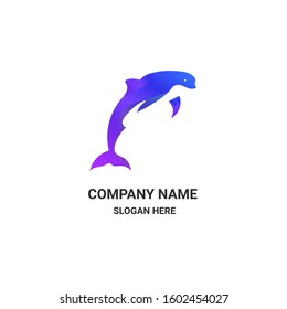blue dolphin gradient style logo