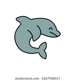 a blue dolphin is jumping in an acrobatic style