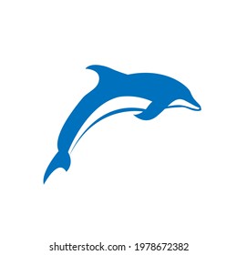 Blue Dolphin Jumping Out Water Logo Stock Vector (Royalty Free) 1978672382