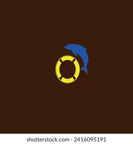 blue dolphin jumping over yellow bagel
