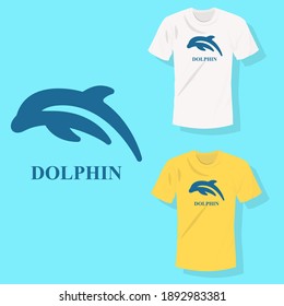 blue Dolphin logo T shirt clothing design