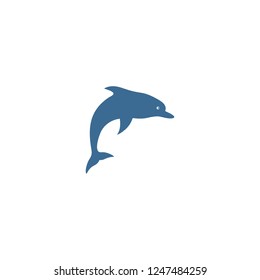 blue dolphin on white background