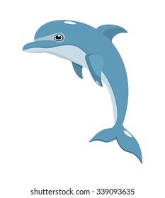 blue dolphin on a white background