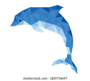 Blue dolphin in polygon art 