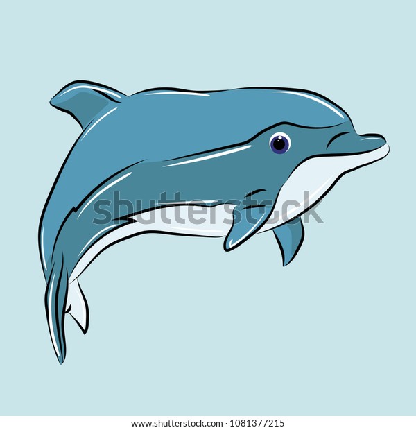 Blue Dolphin Print On Clothes Stock Vector (Royalty Free) 1081377215 Blue Dolphin Print On Clothes Stock Vector (Royalty Free) 1081377215