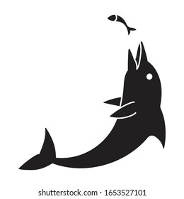 Blue dolphin vector icon.Black vector icon isolated on white background blue dolphin .