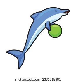 Blaue Delfin, Vektorsymbol.Color Vektorsymbol einzeln auf weißem Hintergrund, blauer Delphin.