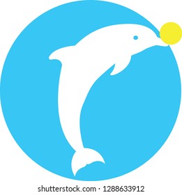 Blue dolphin vector illustration.