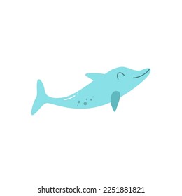 BLUE DOLPHIN VECTOR ILLUSTRATION ISOLATED ON WHITE
