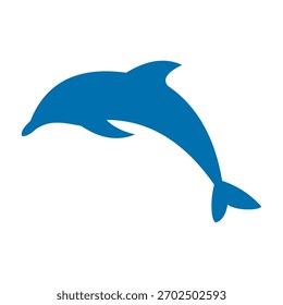 design de logotipo de vetor de golfinho azul