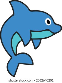 blue dolphin vector minimalistic illustration