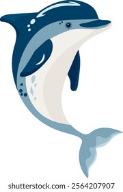 Blue dolphin without background vector image