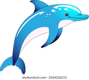 Blue dolphin without background vector