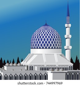 Blue Dome Mosque Vector Background Stock Vector (Royalty Free ...