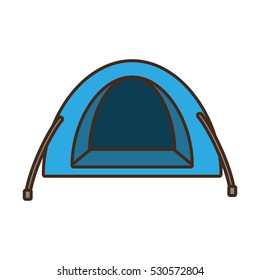 blue dome tent hiking forest camping vector illustration eps 10