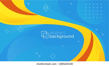 Blue dominant with yellow accent Abstract background design with cool element