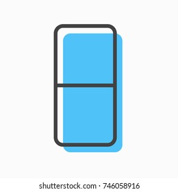 blue domino icon on white background with outline design style. circle series. vector illustration. number zero