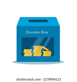 blue donate box vector illustration
